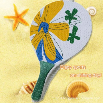 Summer Flowers Wooden Paddle Beach Racket